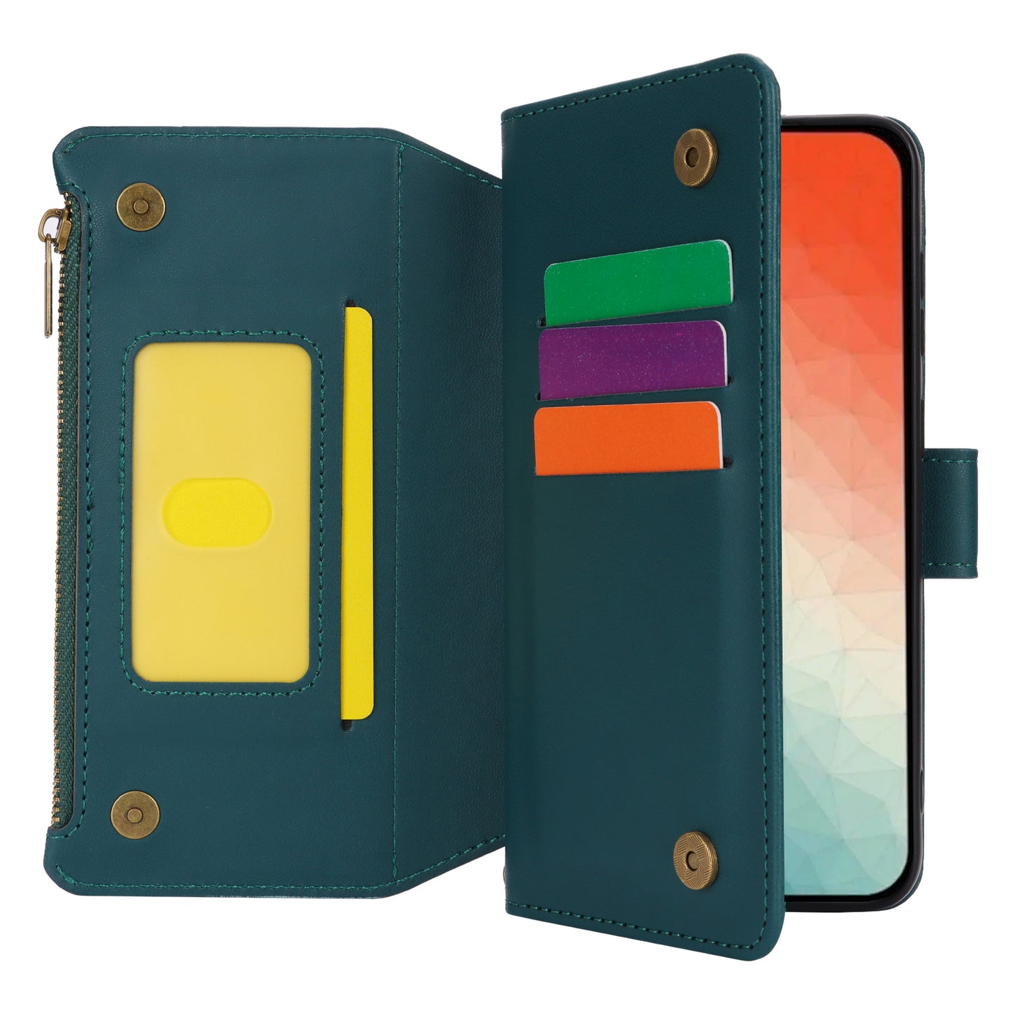 For Samsung Galaxy S24+ Cell Phone Case RFID Blocking Multiple Card Slots Leather Cover - Blue