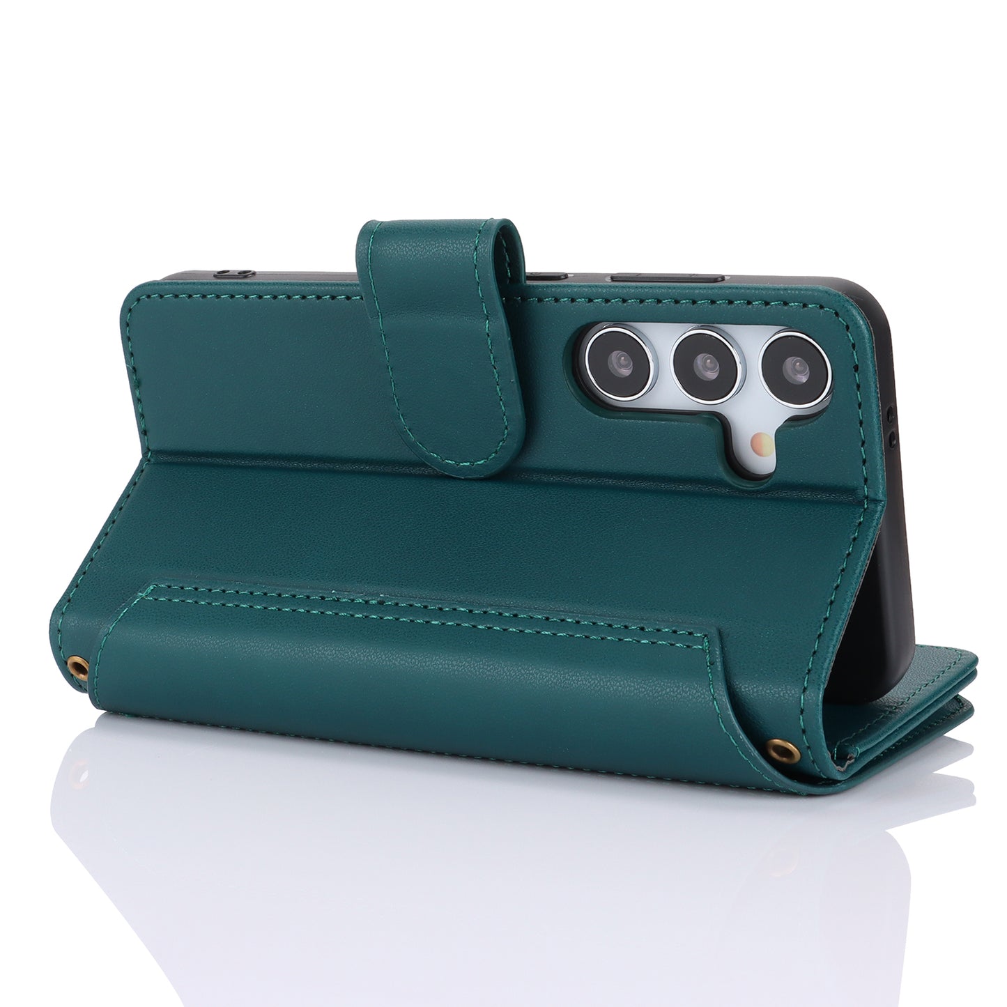 For Samsung Galaxy S24 RFID Blocking Cell Phone Case Shockproof Leather Cover - Blue