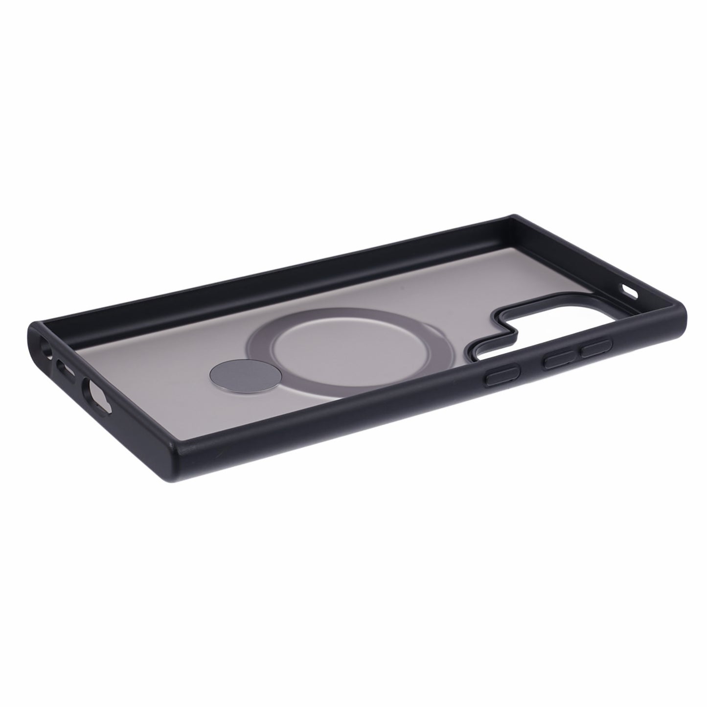 For Samsung Galaxy S24 Ultra Phone Case Rotary Ring Kickstand Magnetic Phone Cover - Black
