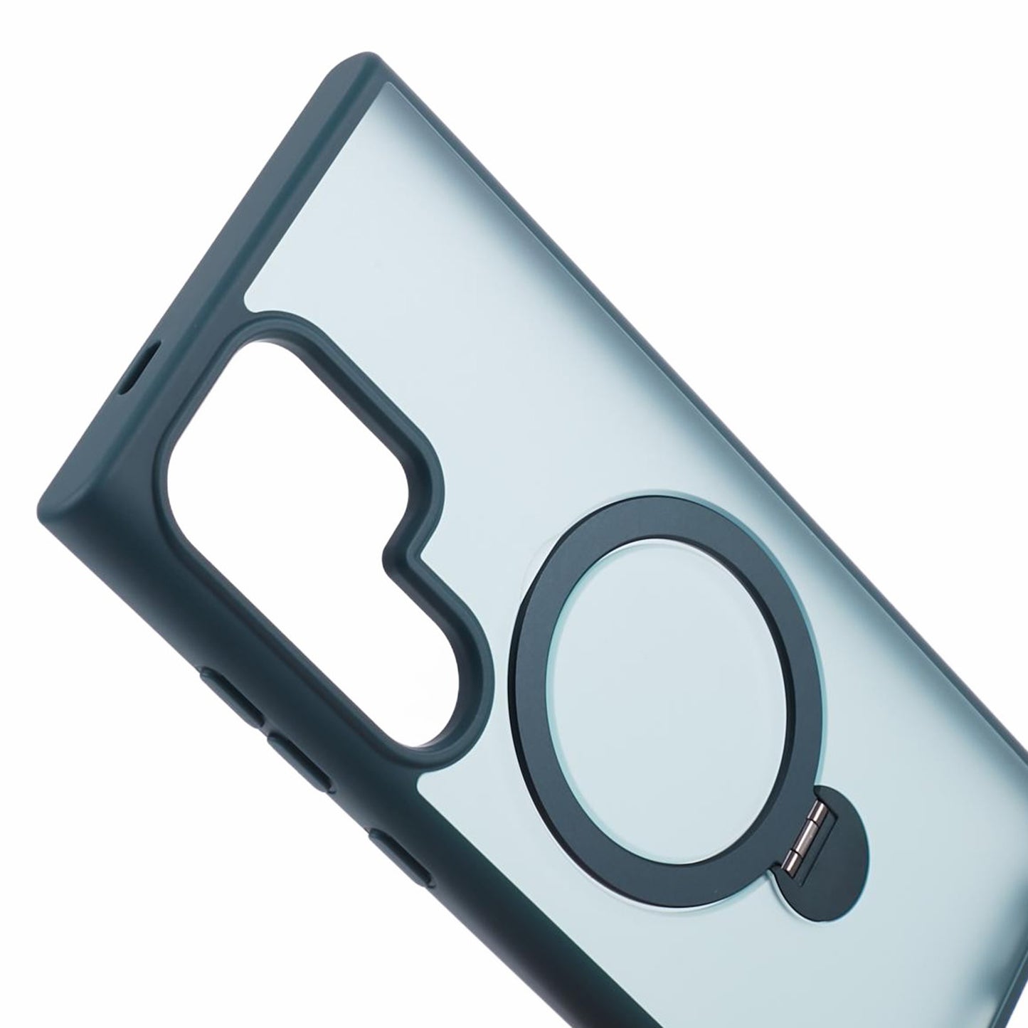For Samsung Galaxy S24 Ultra Phone Case Rotary Ring Kickstand Magnetic Phone Cover - Green