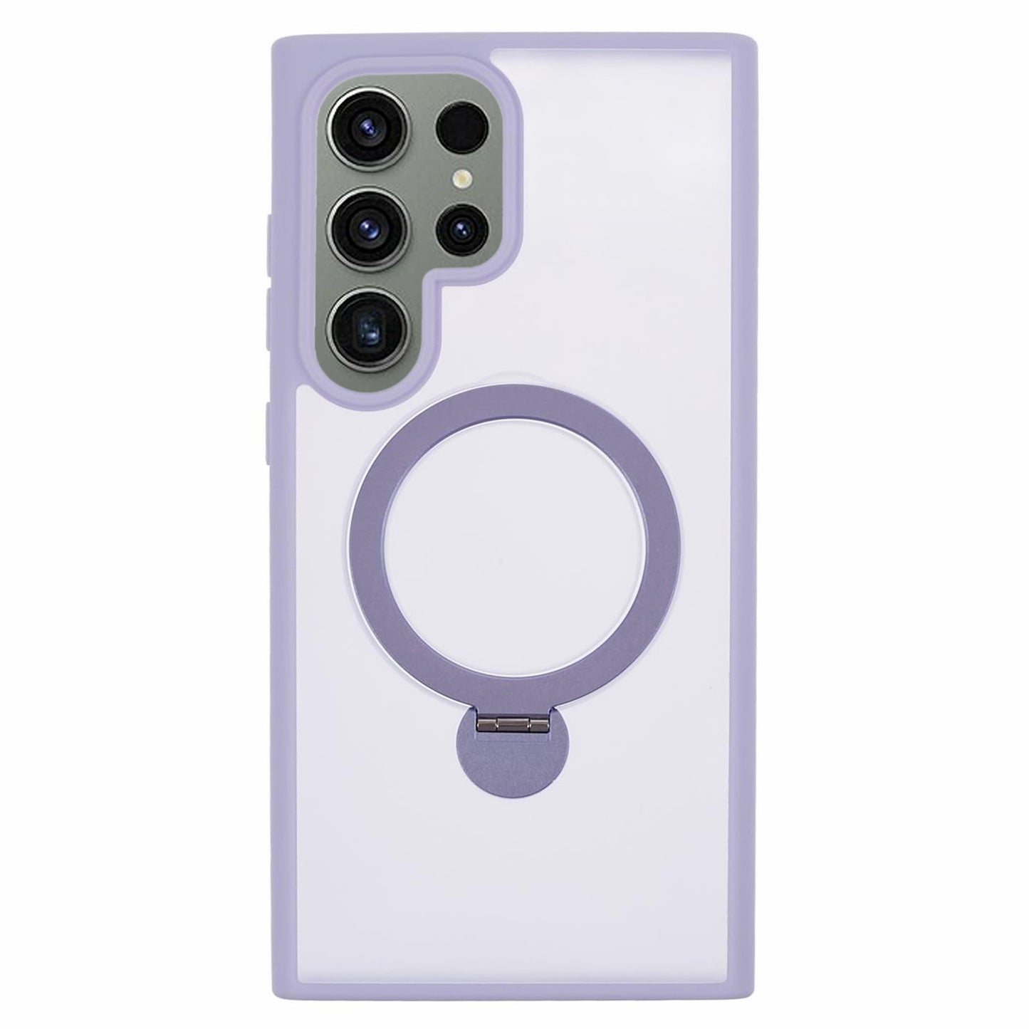 For Samsung Galaxy S24 Ultra Phone Case Rotary Ring Kickstand Magnetic Phone Cover - Purple