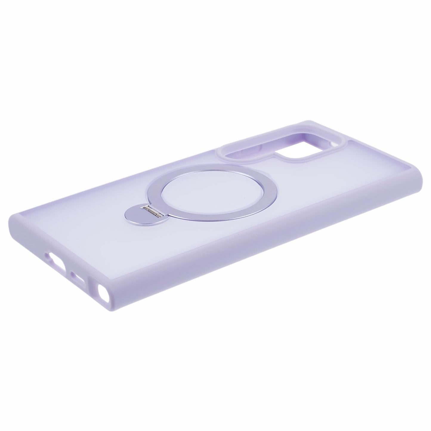 For Samsung Galaxy S24 Ultra Phone Case Rotary Ring Kickstand Magnetic Phone Cover - Purple