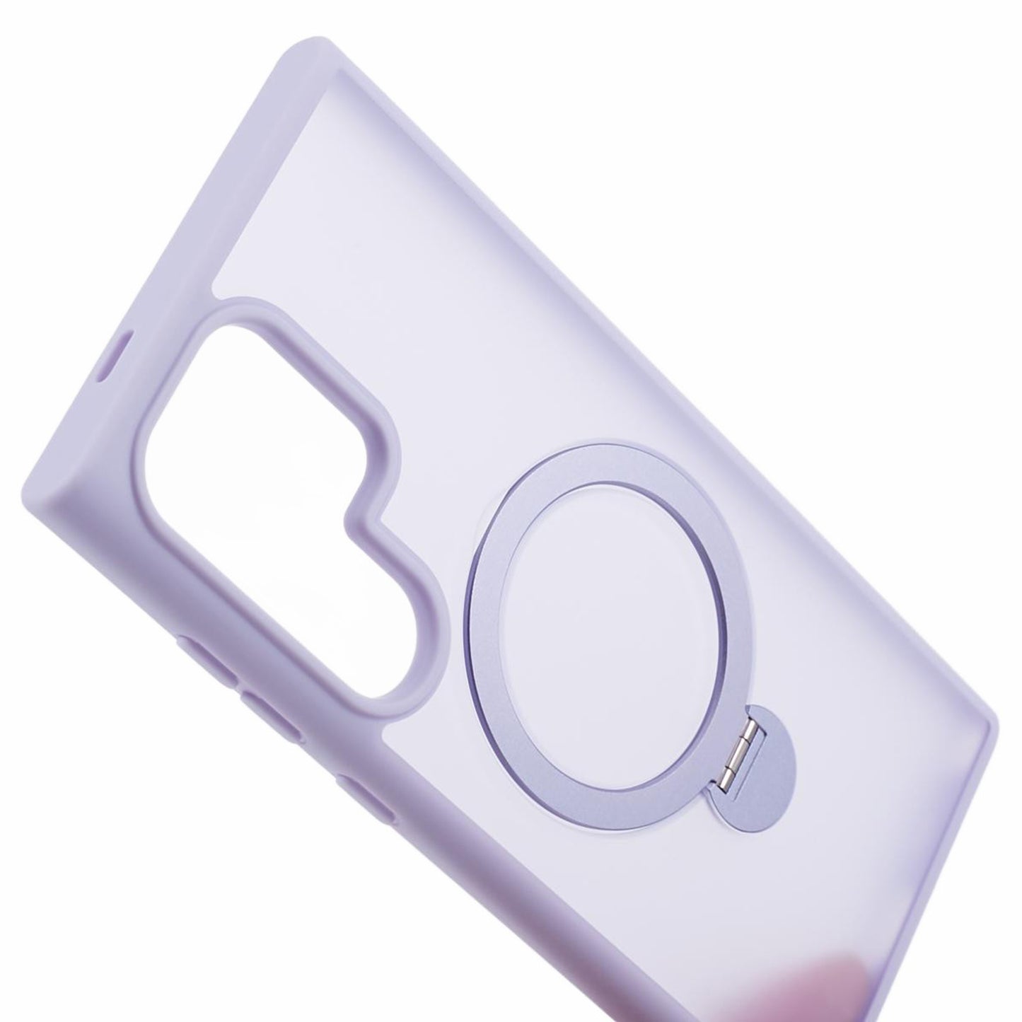 For Samsung Galaxy S24 Ultra Phone Case Rotary Ring Kickstand Magnetic Phone Cover - Purple