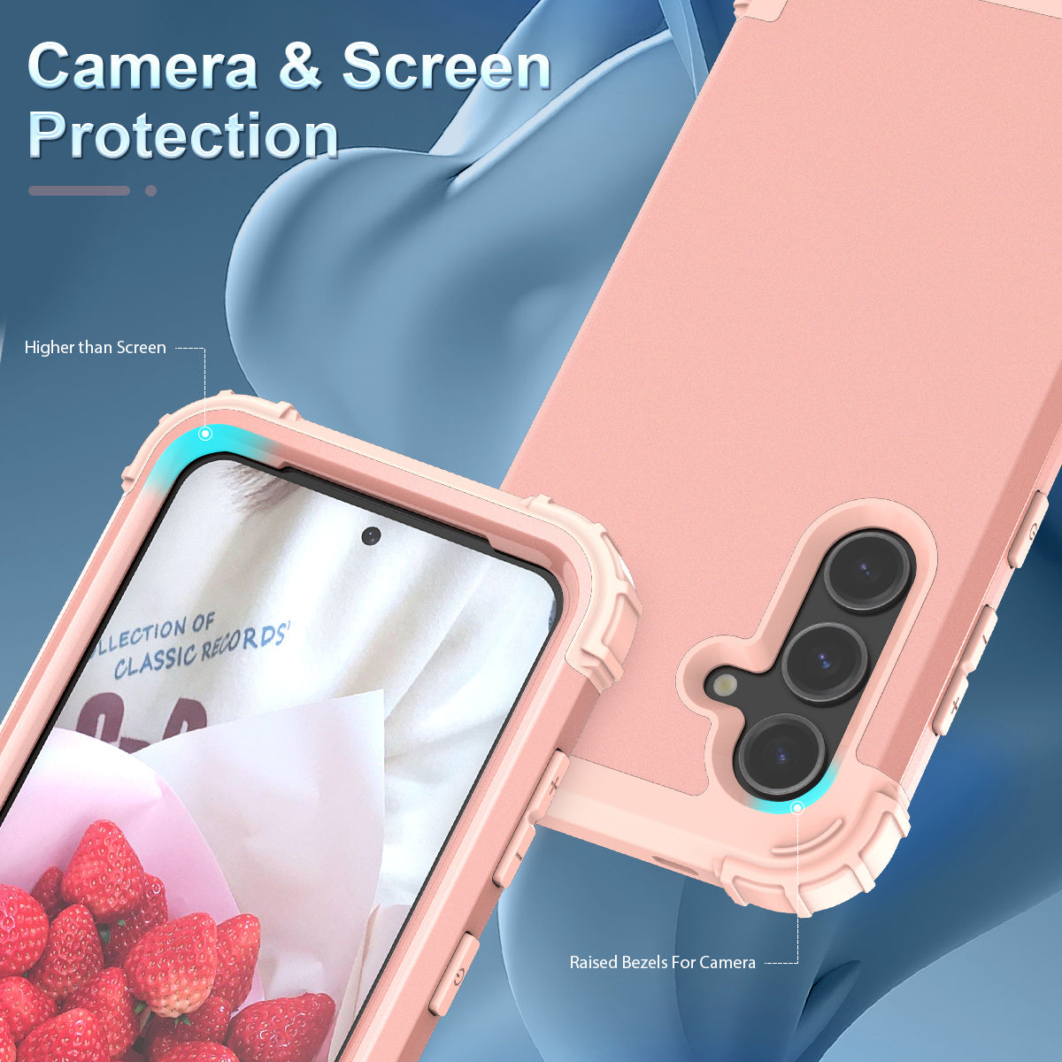 L-Style For Samsung Galaxy S24+ Case Drop-proof PC + Silicone Protective Back Cover - Rose Gold+Rose Gold