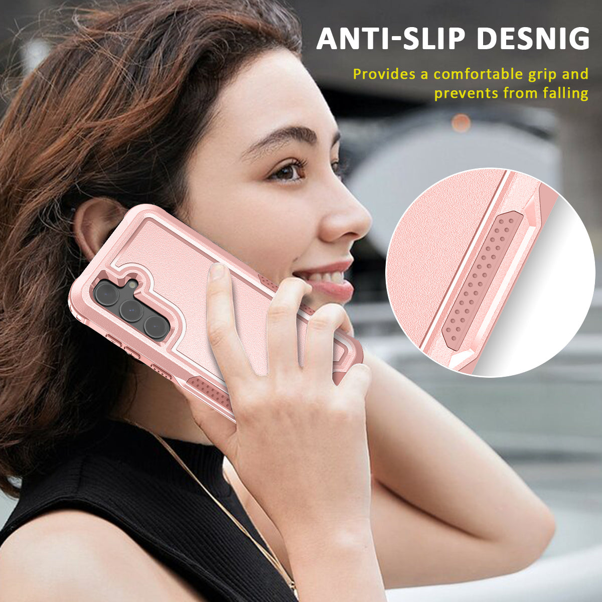 Style F1 For Samsung Galaxy S24+ Back Case Drop-proof PC + TPU Phone Cover - Pink