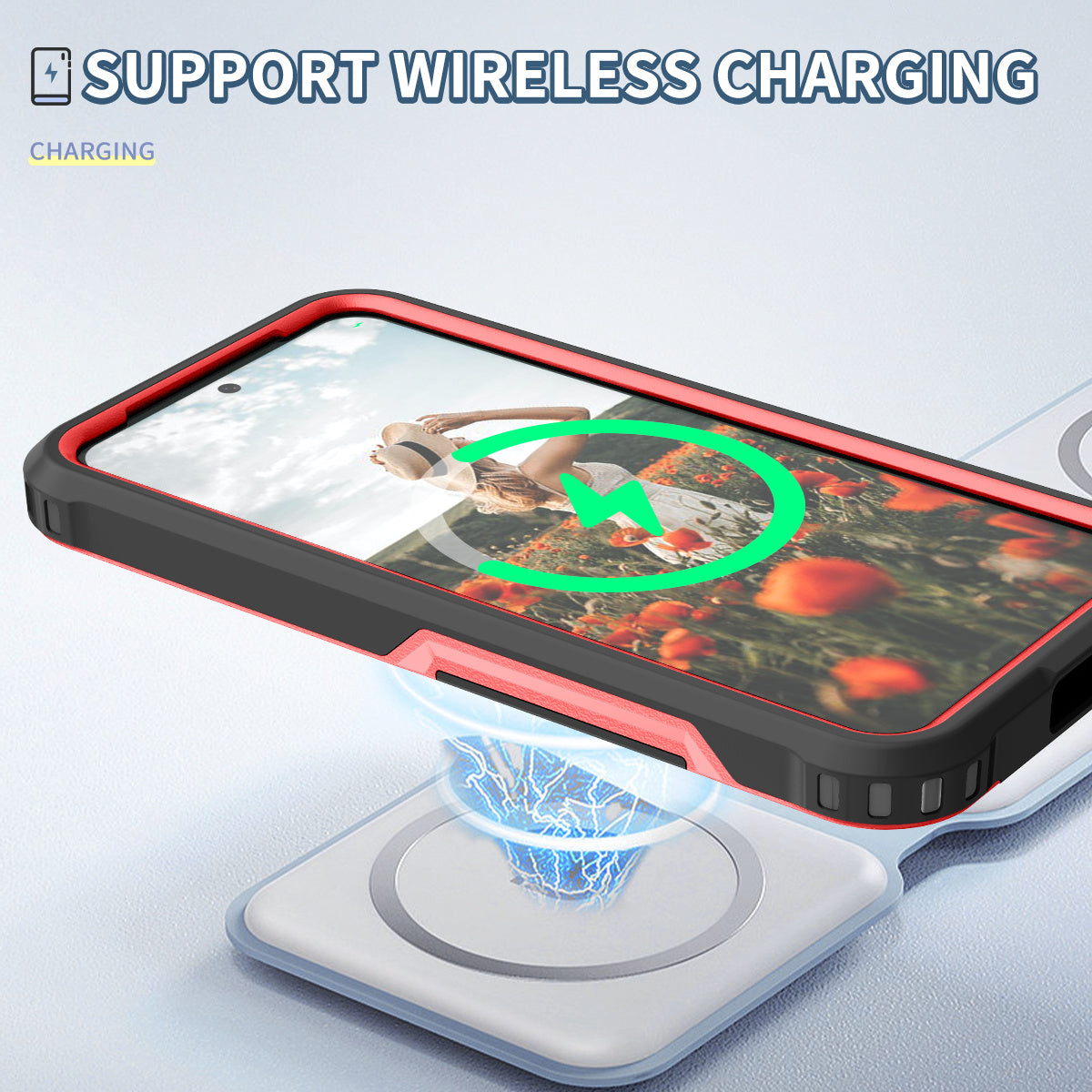 Style F1 For Samsung Galaxy S24+ Back Case Drop-proof PC + TPU Phone Cover - Red