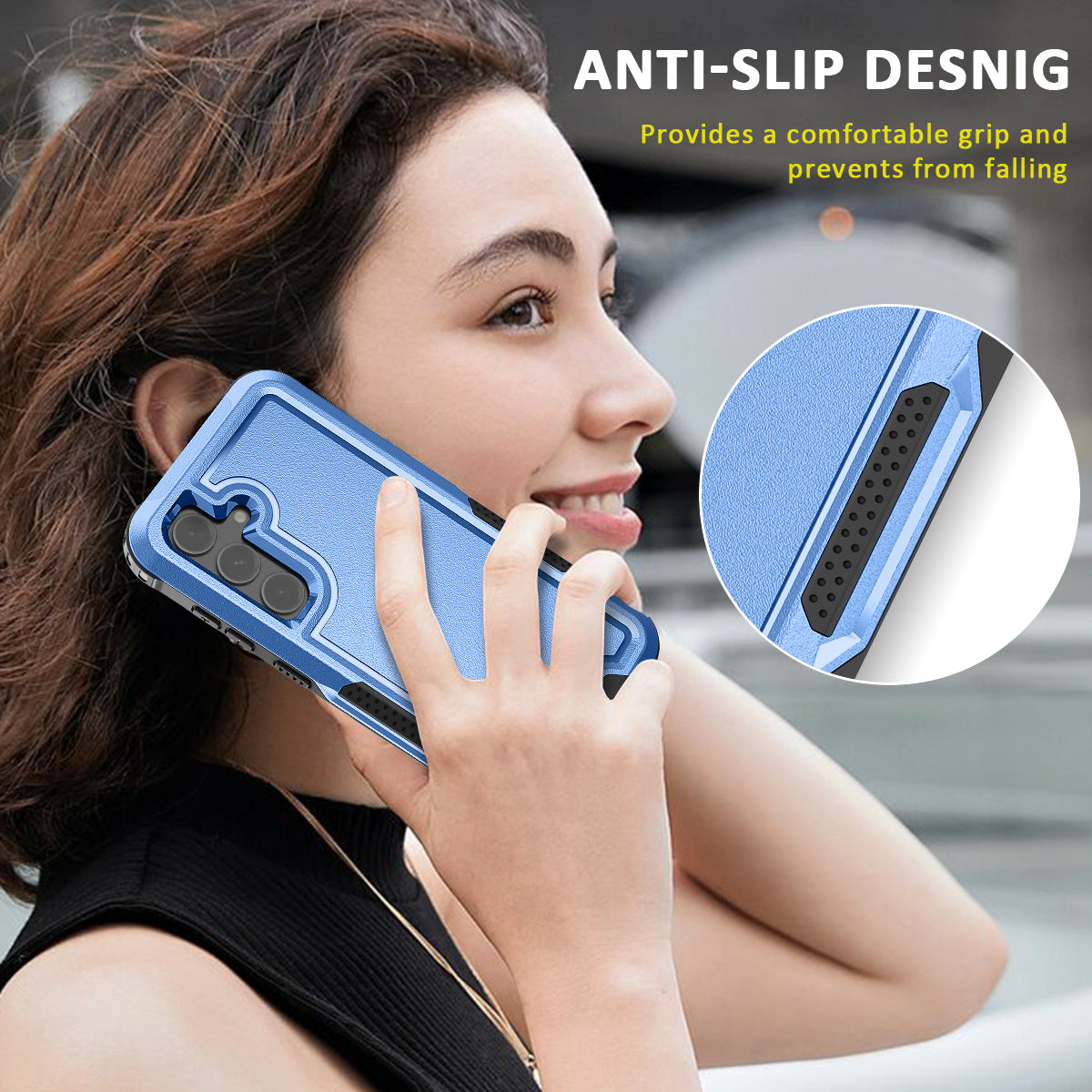 Style F1 For Samsung Galaxy S24+ Back Case Drop-proof PC + TPU Phone Cover - Blue