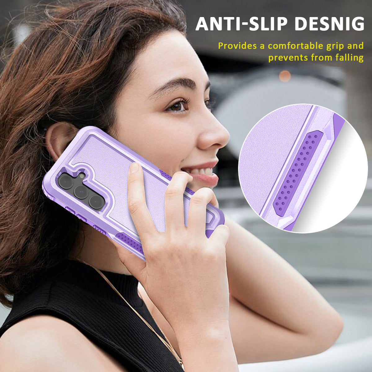Style F1 For Samsung Galaxy S24+ Back Case Drop-proof PC + TPU Phone Cover - Purple