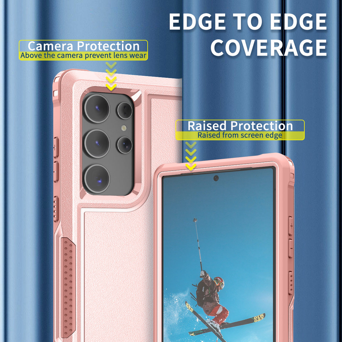 Style F1 For Samsung Galaxy S24 Ultra Case Scratch-resistant  PC + TPU Phone Back Shell - Pink