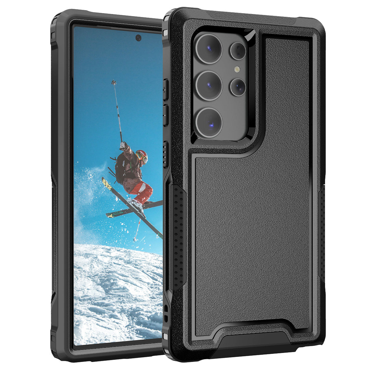 Style F1 For Samsung Galaxy S24 Ultra Case Scratch-resistant  PC + TPU Phone Back Shell - Black