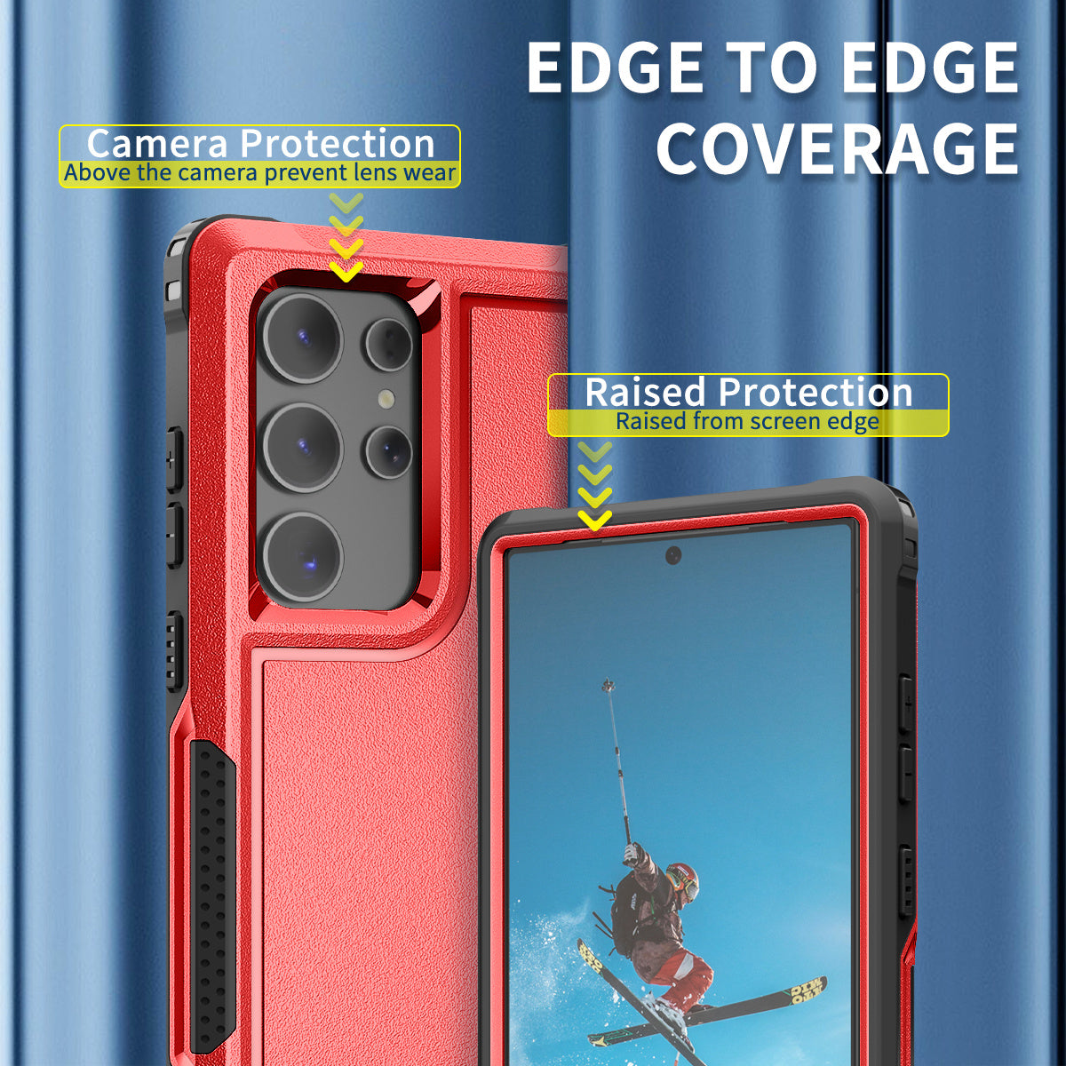 Style F1 For Samsung Galaxy S24 Ultra Case Scratch-resistant  PC + TPU Phone Back Shell - Red