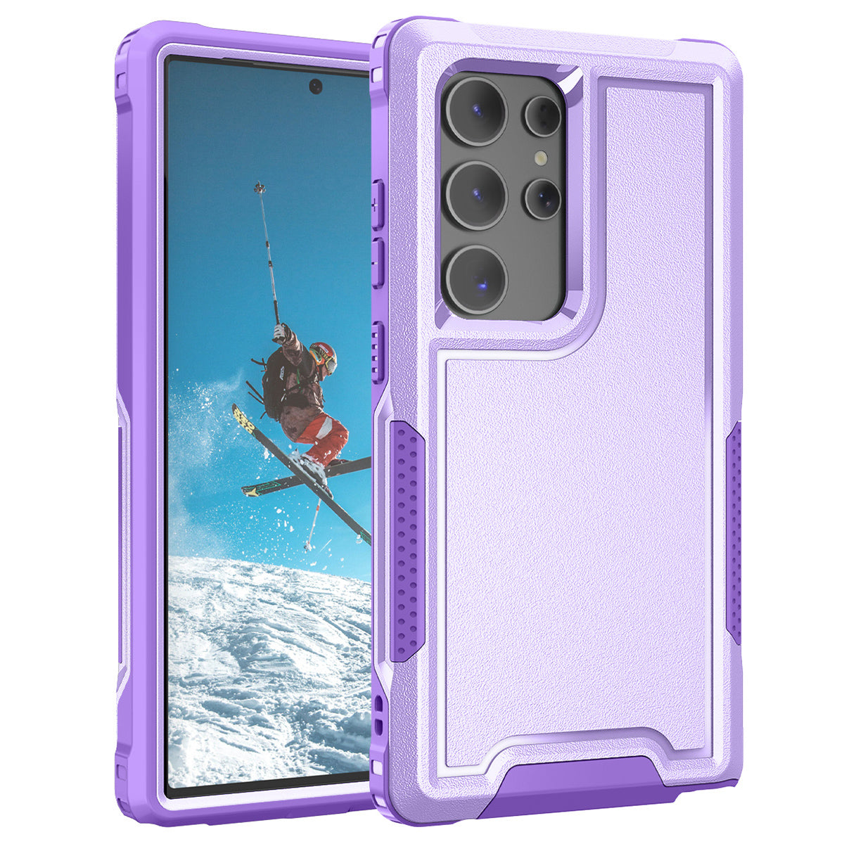 Style F1 For Samsung Galaxy S24 Ultra Case Scratch-resistant  PC + TPU Phone Back Shell - Purple