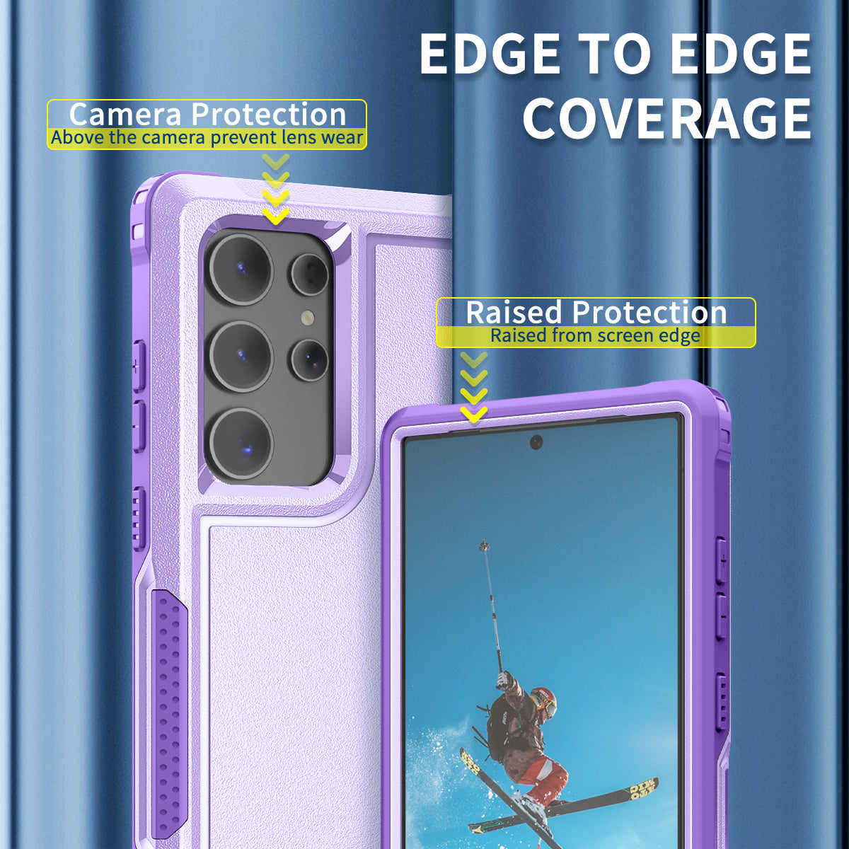 Style F1 For Samsung Galaxy S24 Ultra Case Scratch-resistant  PC + TPU Phone Back Shell - Purple