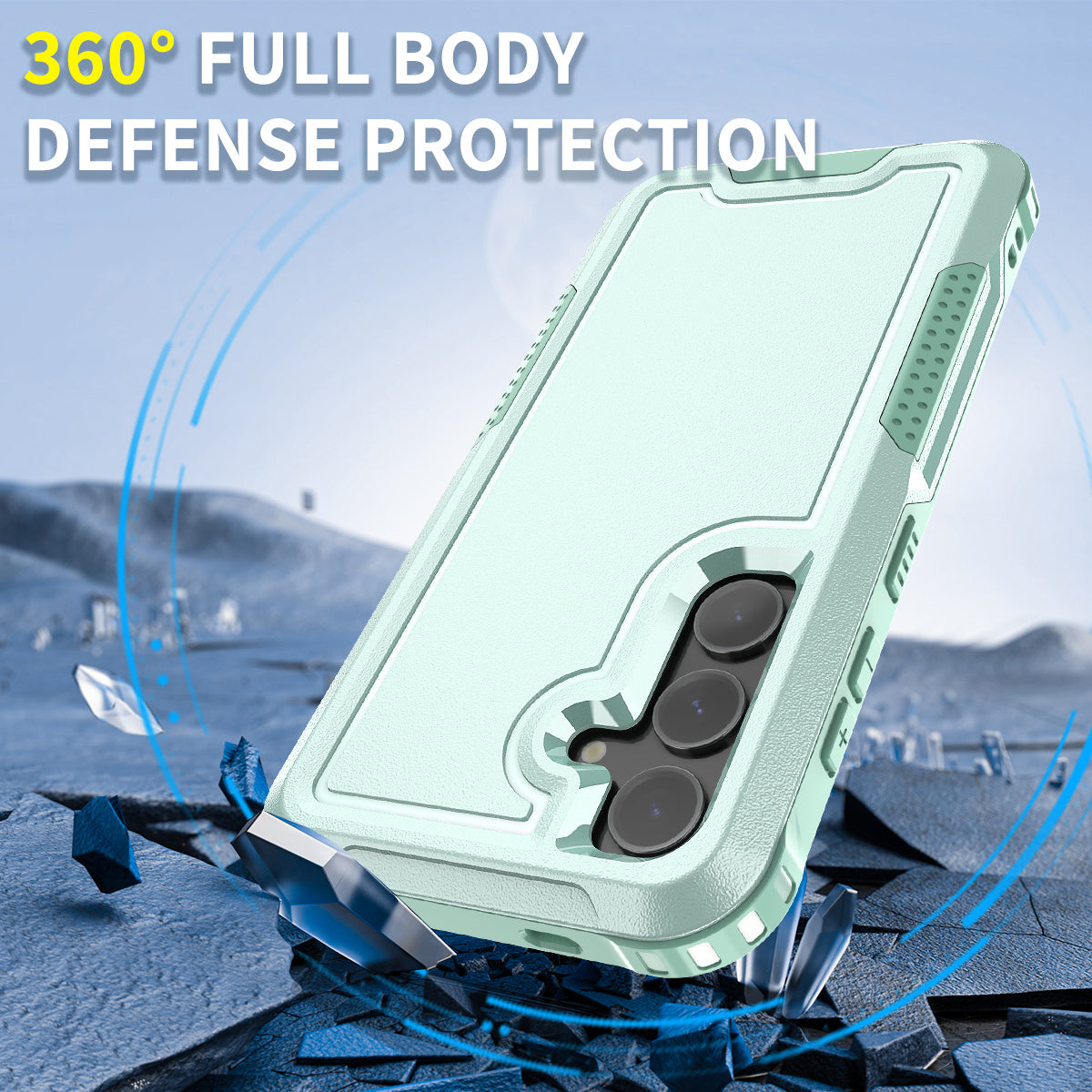 Style F1 For Samsung Galaxy S24 PC + TPU Case Anti-skid Shockproof Protective Cover - Mint Green