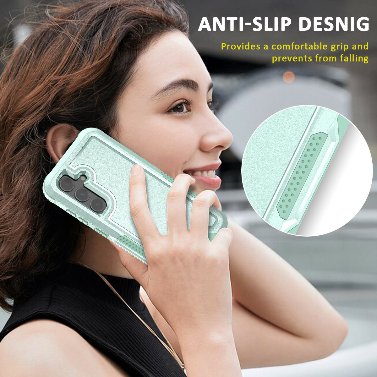Style F1 For Samsung Galaxy S24 PC + TPU Case Anti-skid Shockproof Protective Cover - Mint Green