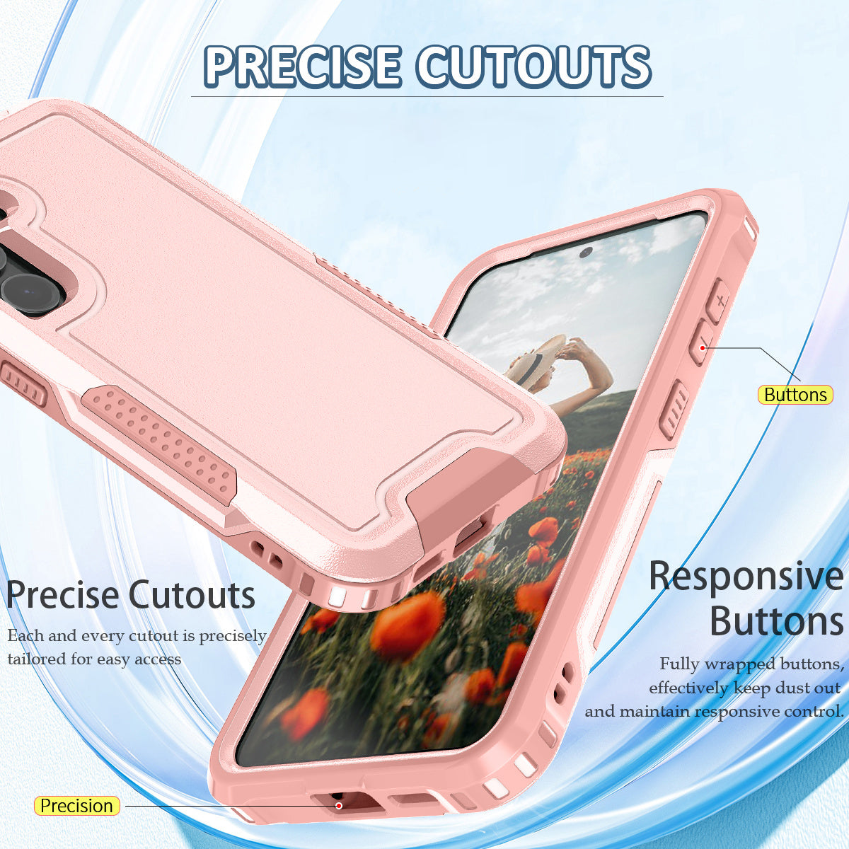 Style F1 For Samsung Galaxy S24 PC + TPU Case Anti-skid Shockproof Protective Cover - Pink