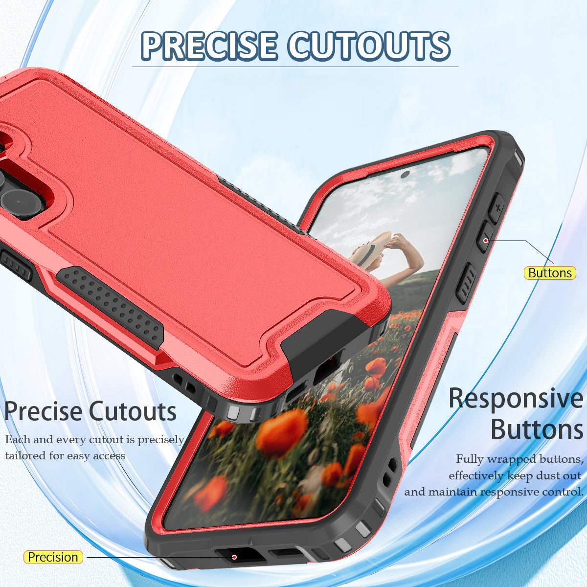 Style F1 For Samsung Galaxy S24 PC + TPU Case Anti-skid Shockproof Protective Cover - Red