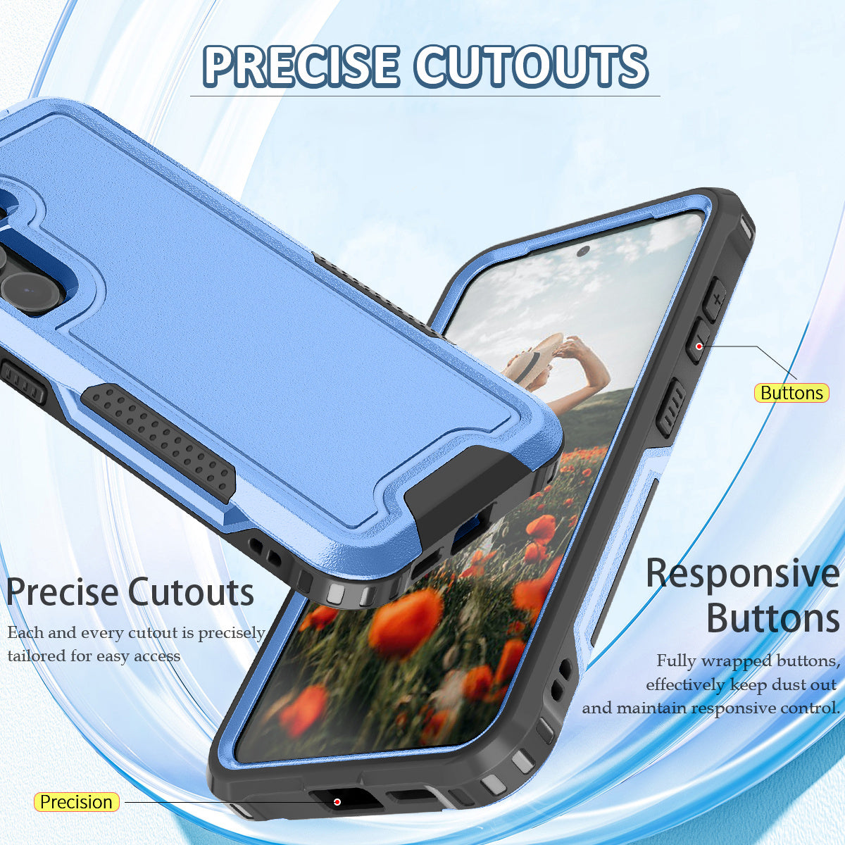 Style F1 For Samsung Galaxy S24 PC + TPU Case Anti-skid Shockproof Protective Cover - Blue