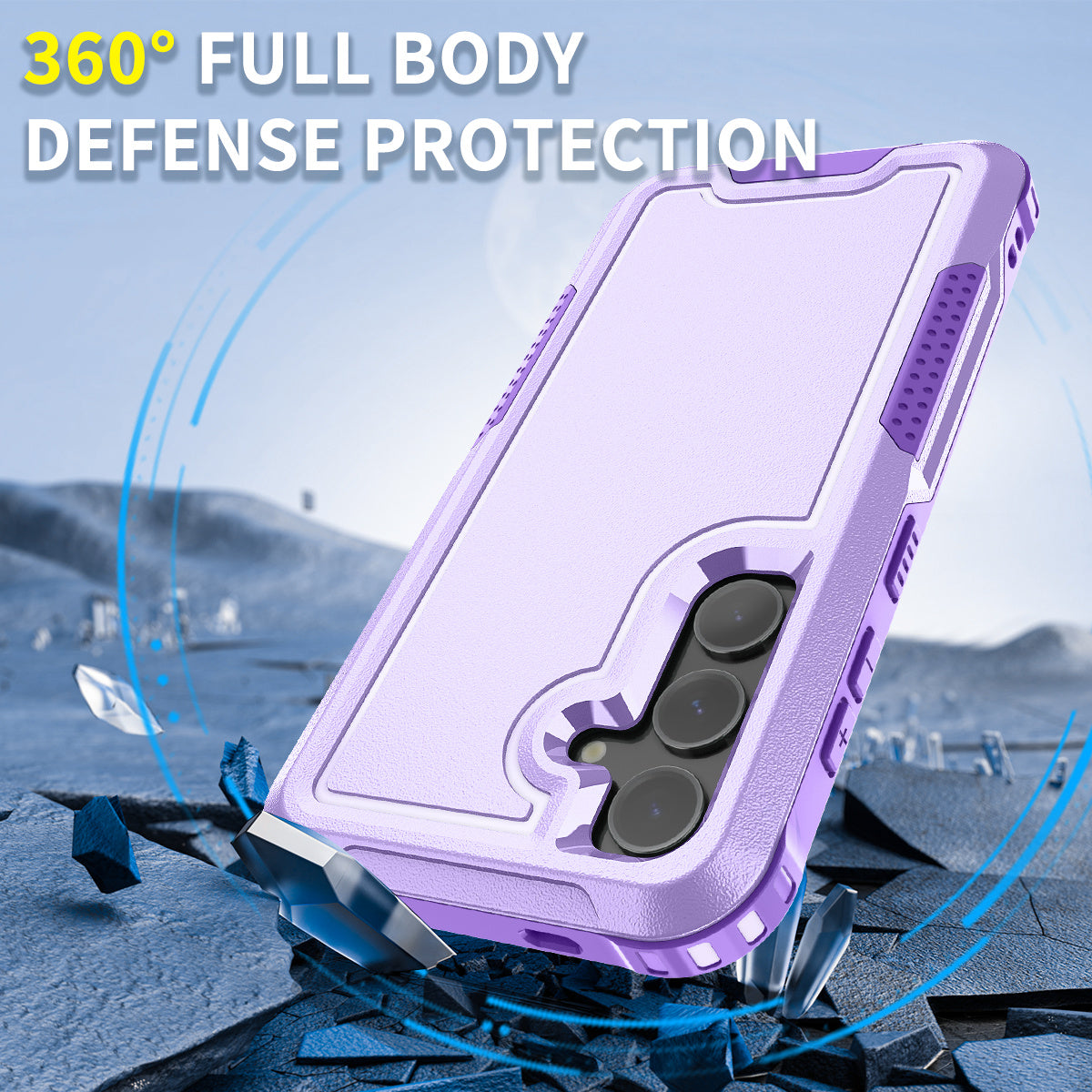 Style F1 For Samsung Galaxy S24 PC + TPU Case Anti-skid Shockproof Protective Cover - Purple