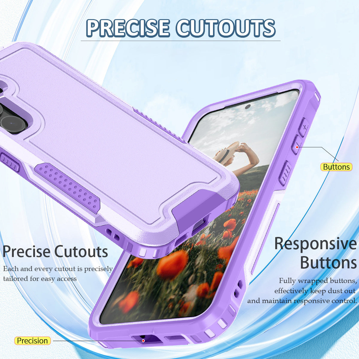 Style F1 For Samsung Galaxy S24 PC + TPU Case Anti-skid Shockproof Protective Cover - Purple