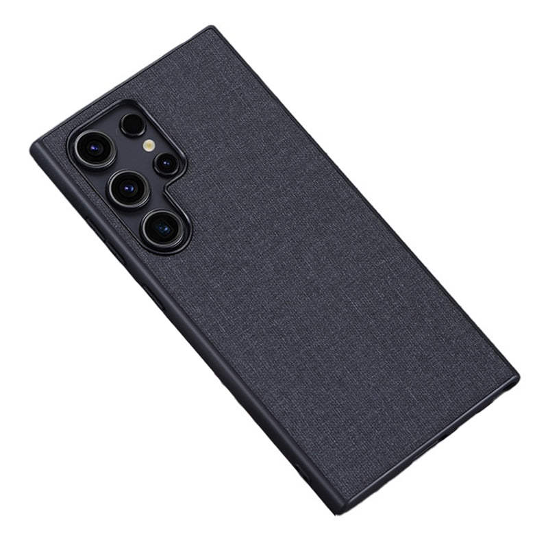 For Samsung Galaxy S24 Ultra Cell Phone Case Drop-resistant Cloth+Hard PC Protective Back Cover - Black