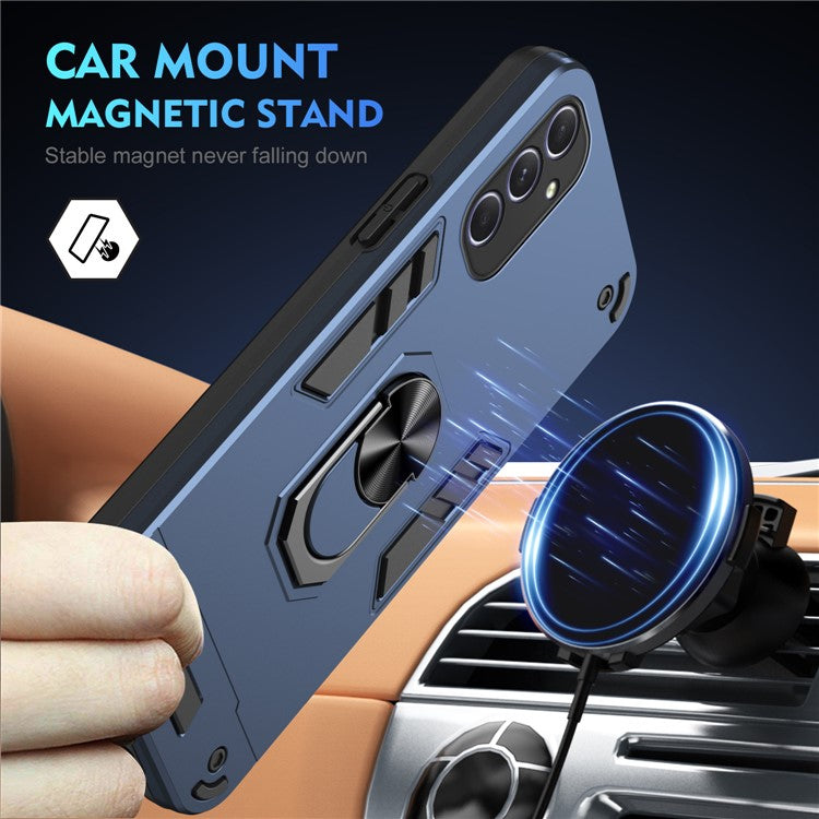 For Samsung Galaxy A54 5G Kickstand Phone Case Support Magnetic Car Mount - Blue