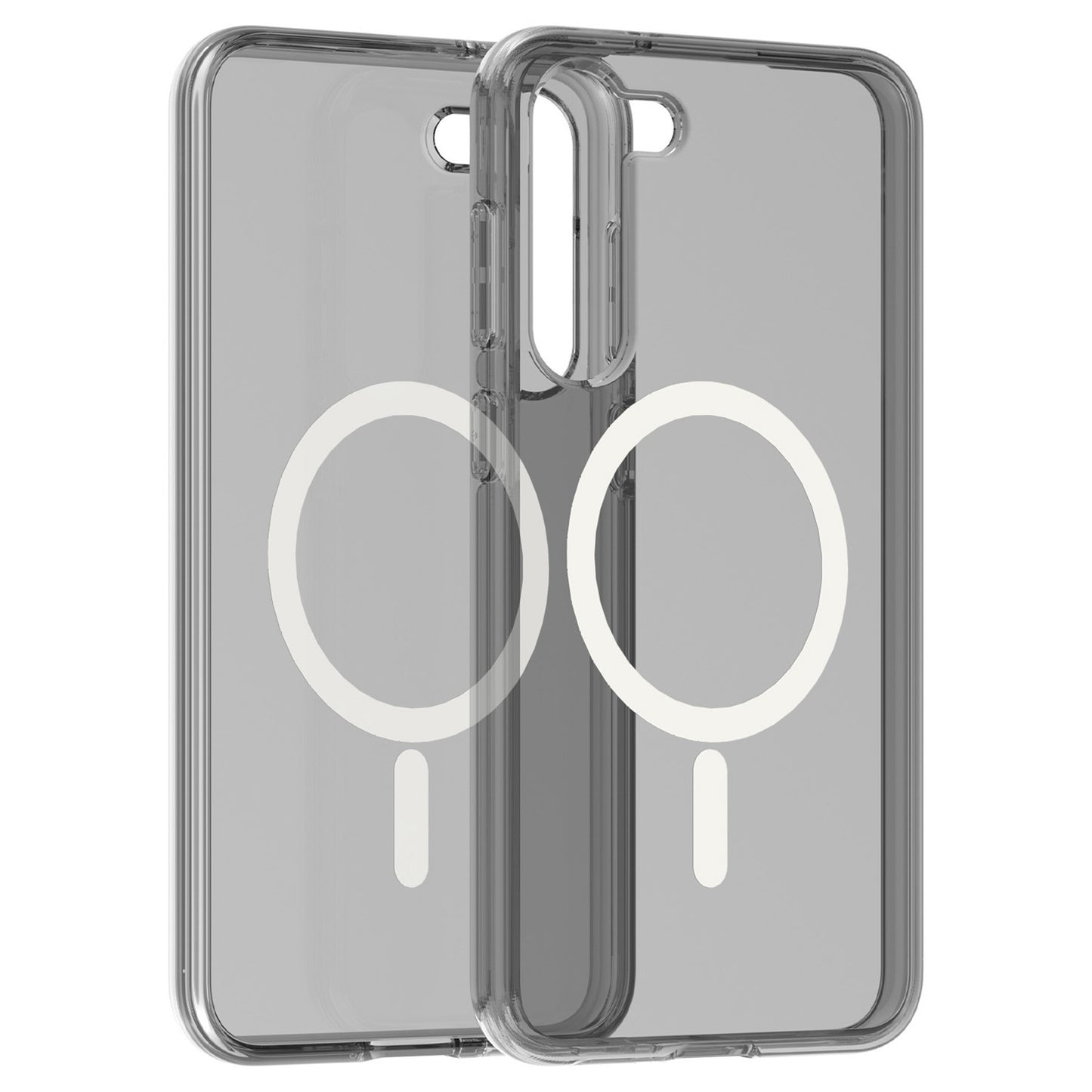 For Samsung Galaxy S24+ Magnetic Case Slim-Fit Hard PC Soft TPU Protective Back Shell - Transparent Black