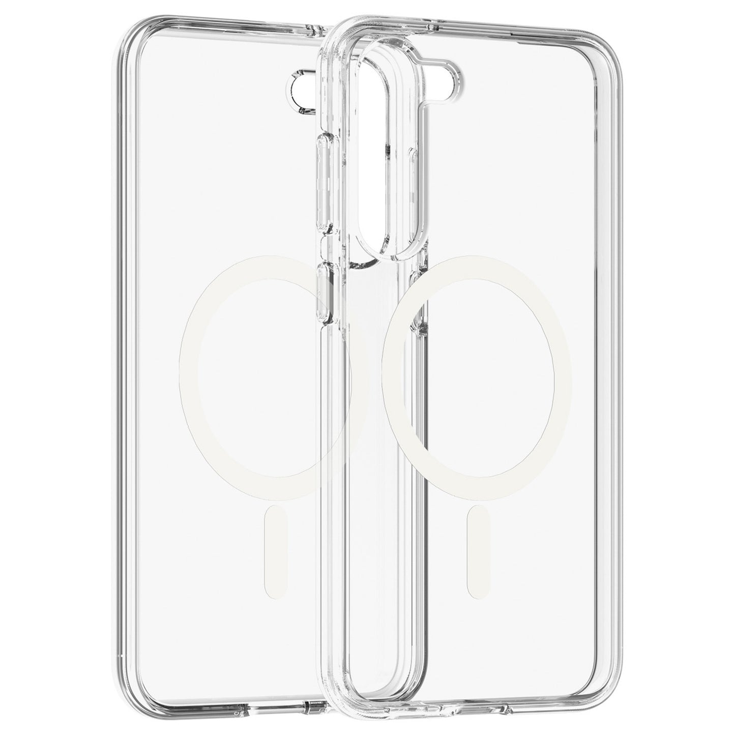 For Samsung Galaxy S24+ Magnetic Case Slim-Fit Hard PC Soft TPU Protective Back Shell - Transparent
