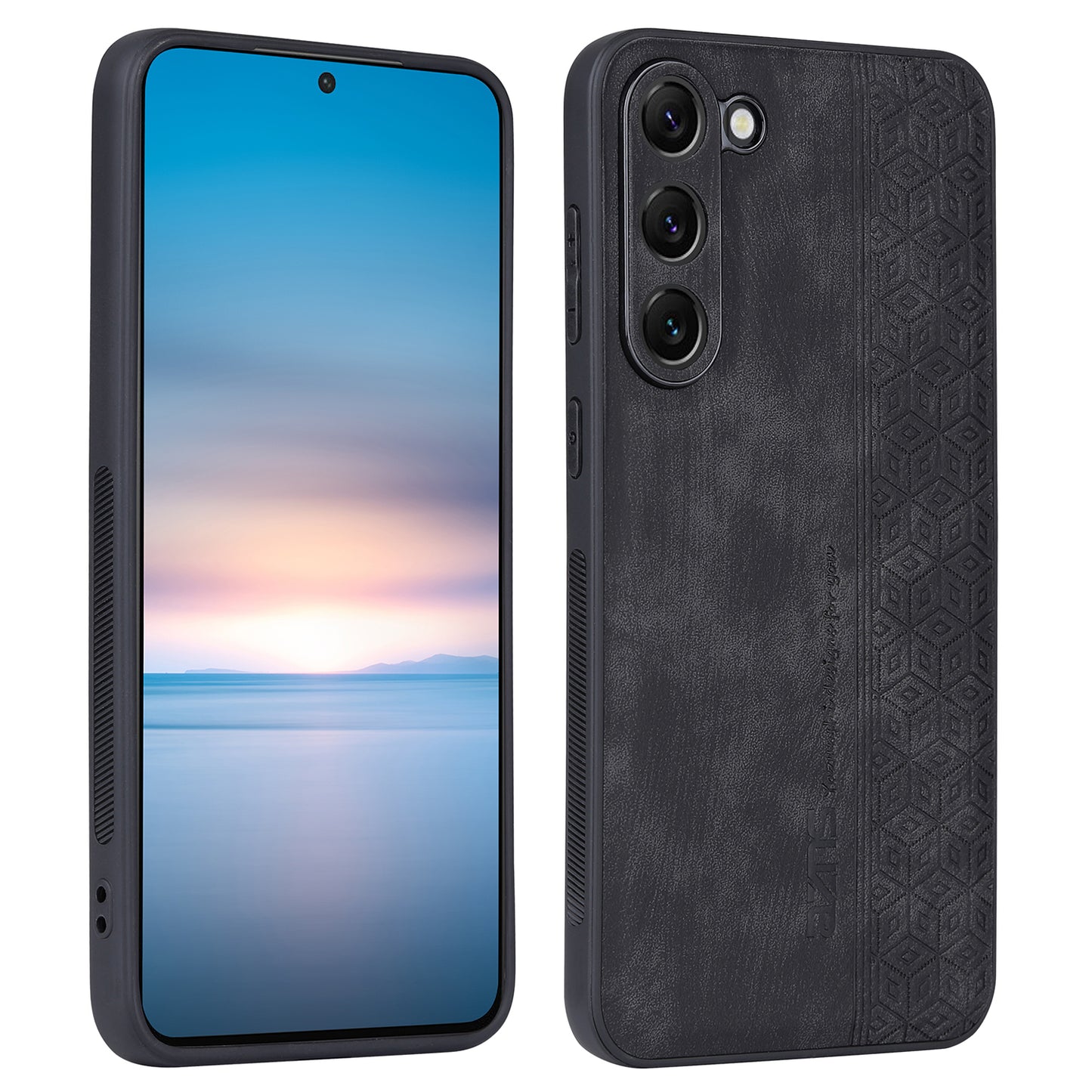 AZNS For Samsung Galaxy S24+ Imprinted Case PU Leather+TPU Mobile Phone Guard Cover - Black