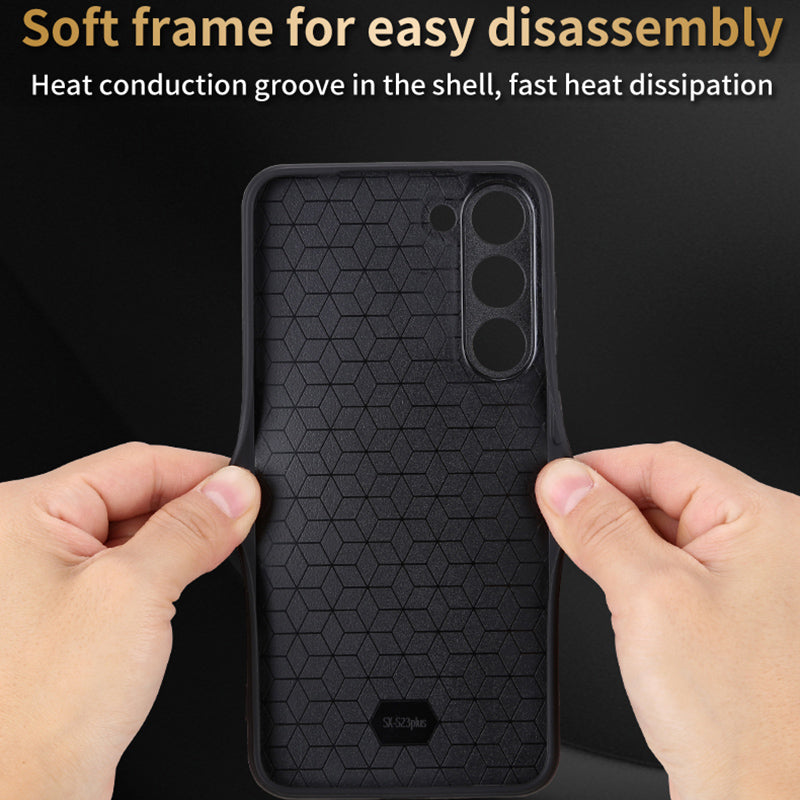 AZNS For Samsung Galaxy S24+ Imprinted Case PU Leather+TPU Mobile Phone Guard Cover - Purple
