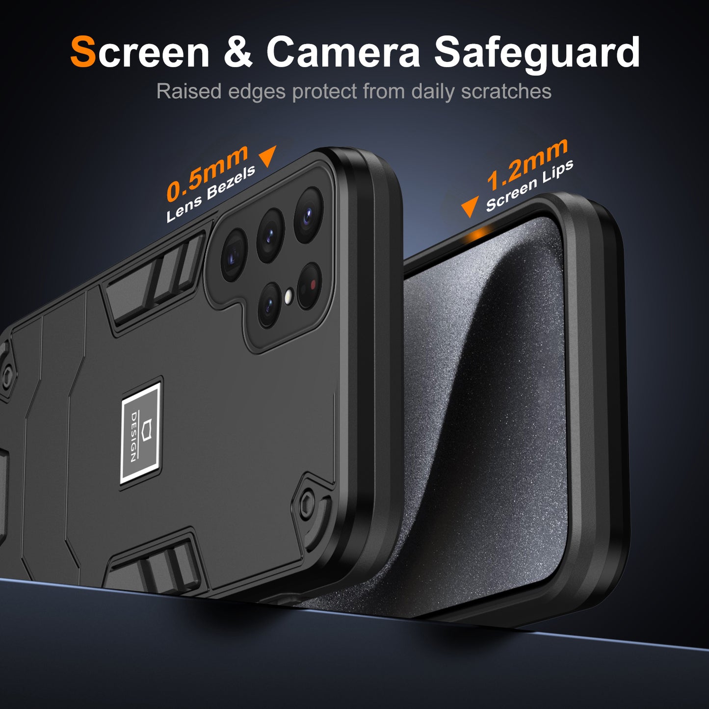 2 in 1 Case for Samsung Galaxy S24 Ultra PC + TPU Shockproof Protection Cell Phone Cover - Black