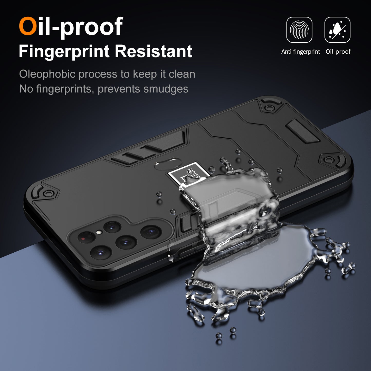 2 in 1 Case for Samsung Galaxy S24 Ultra PC + TPU Shockproof Protection Cell Phone Cover - Black