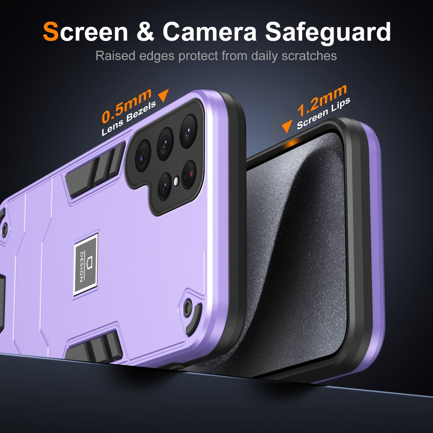 2 in 1 Case for Samsung Galaxy S24 Ultra PC + TPU Shockproof Protection Cell Phone Cover - Purple