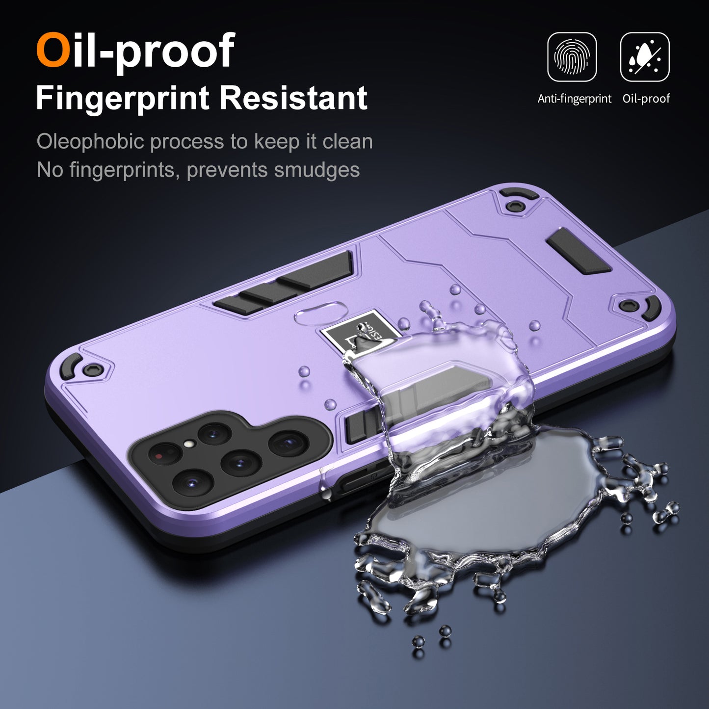 2 in 1 Case for Samsung Galaxy S24 Ultra PC + TPU Shockproof Protection Cell Phone Cover - Purple