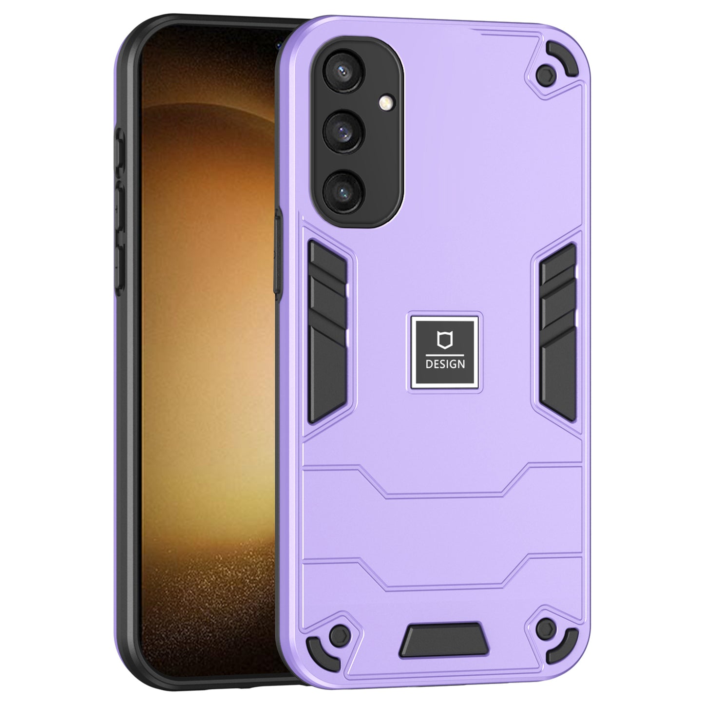 For Samsung Galaxy S24+ Phone Case Dual Layer Hard PC Soft TPU Protective Cover - Purple