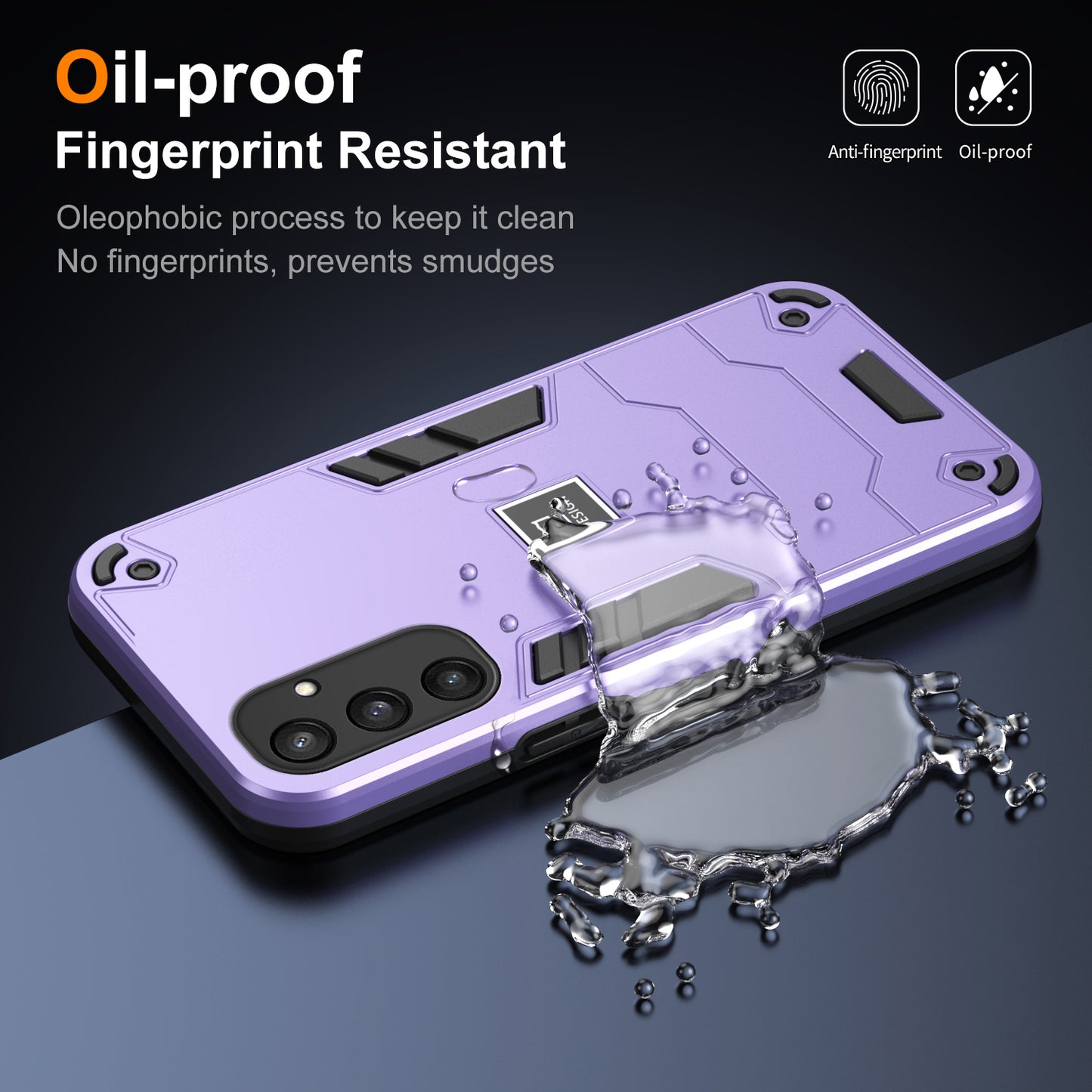 For Samsung Galaxy S24+ Phone Case Dual Layer Hard PC Soft TPU Protective Cover - Purple