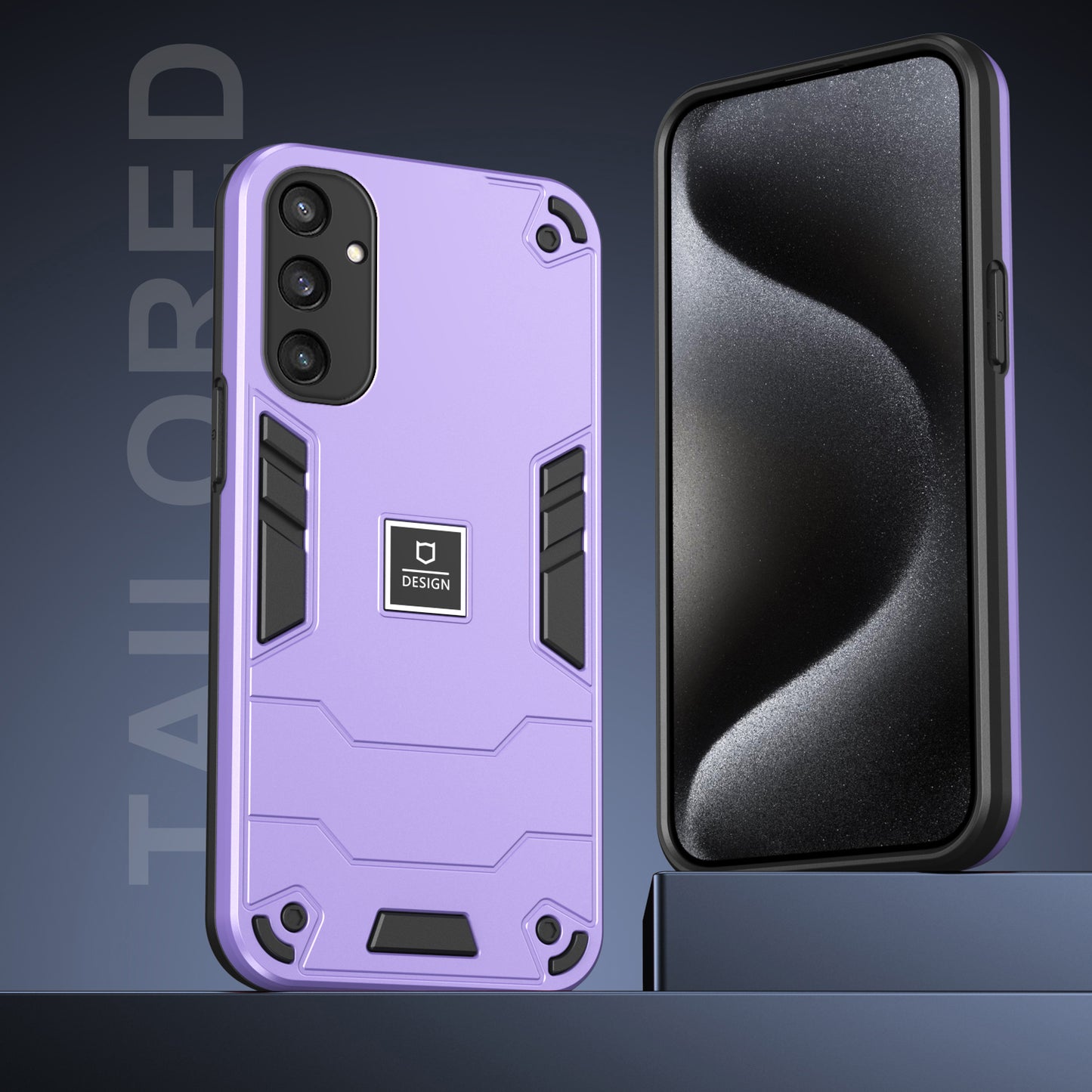 For Samsung Galaxy S24+ Phone Case Dual Layer Hard PC Soft TPU Protective Cover - Purple