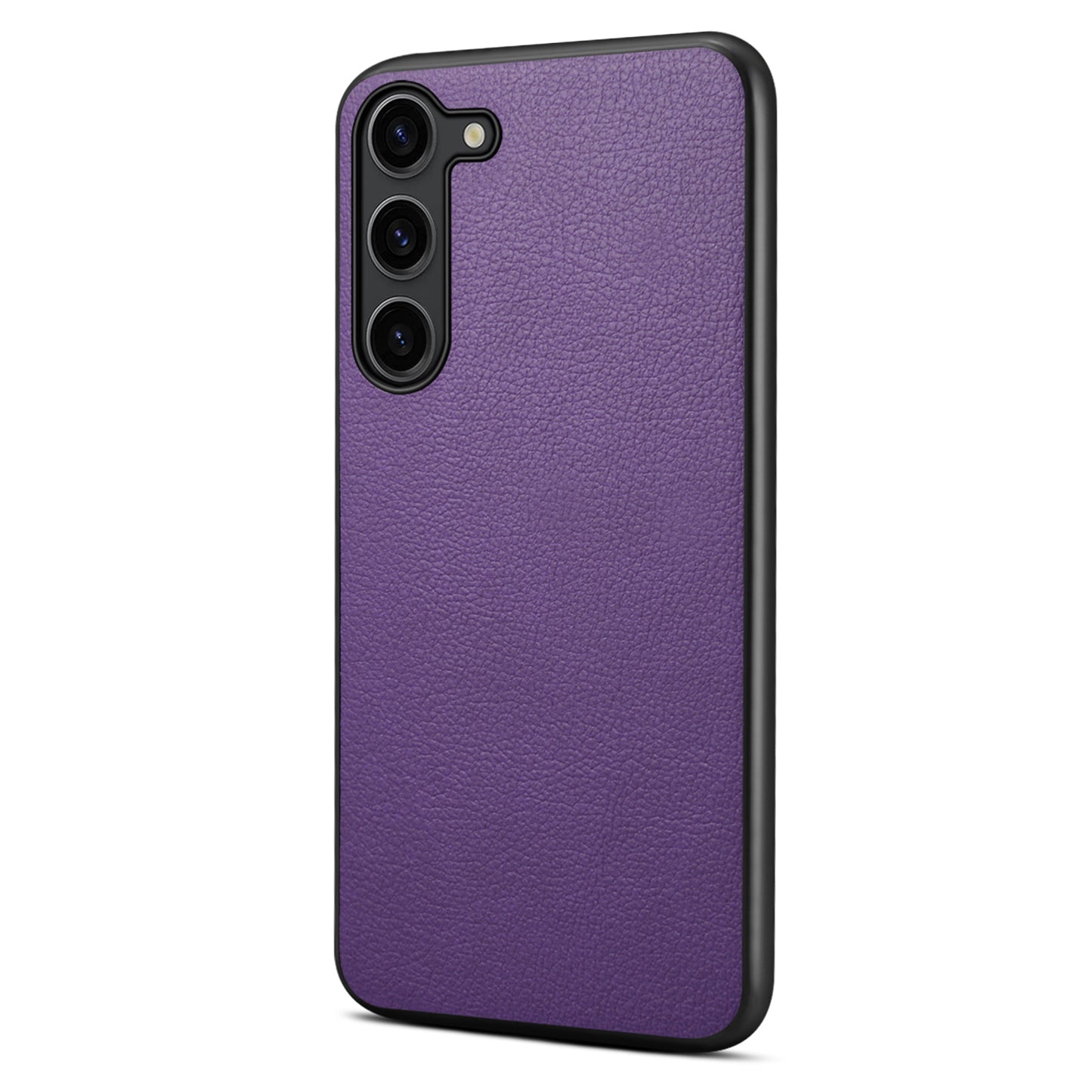 For Samsung Galaxy S24+ Calf Texture Case PC+TPU+PU Leather Anti-scratch Phone Shell - Purple