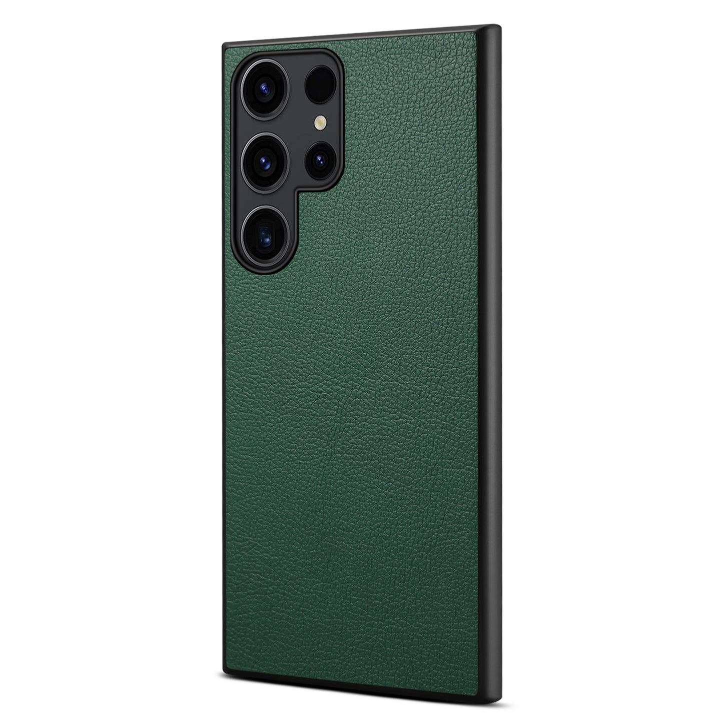 For Samsung Galaxy S24 Ultra Cell Phone Case Calf Texture Anti-fall PC+TPU+PU Leather Shell - Green