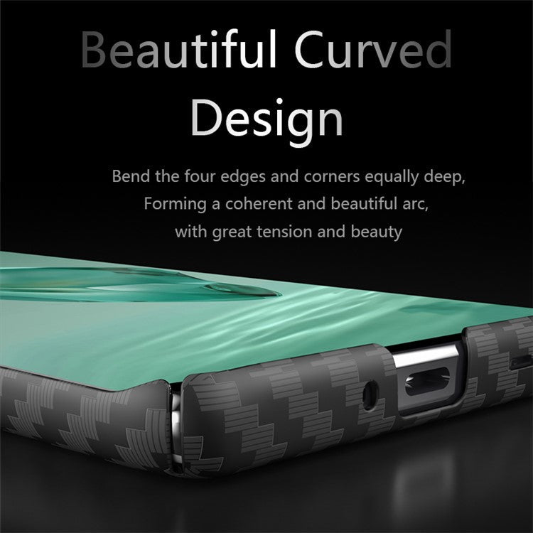 For OnePlus 12 5G Case Carbon Fiber Texture Hard PC Anti-fingerprint Phone Protective Cover - Blue