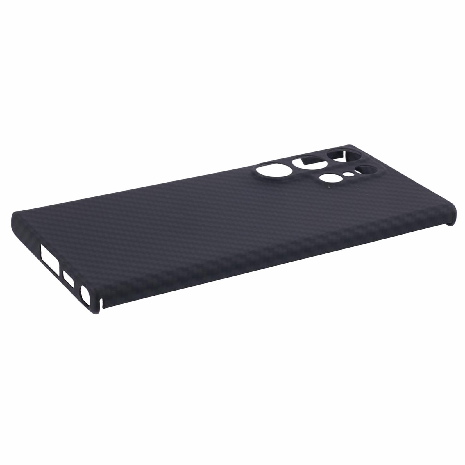 Aramid Fiber Case for Samsung Galaxy S24 Ultra Slim 1500D Carbon Fiber Texture Phone Cover, Black