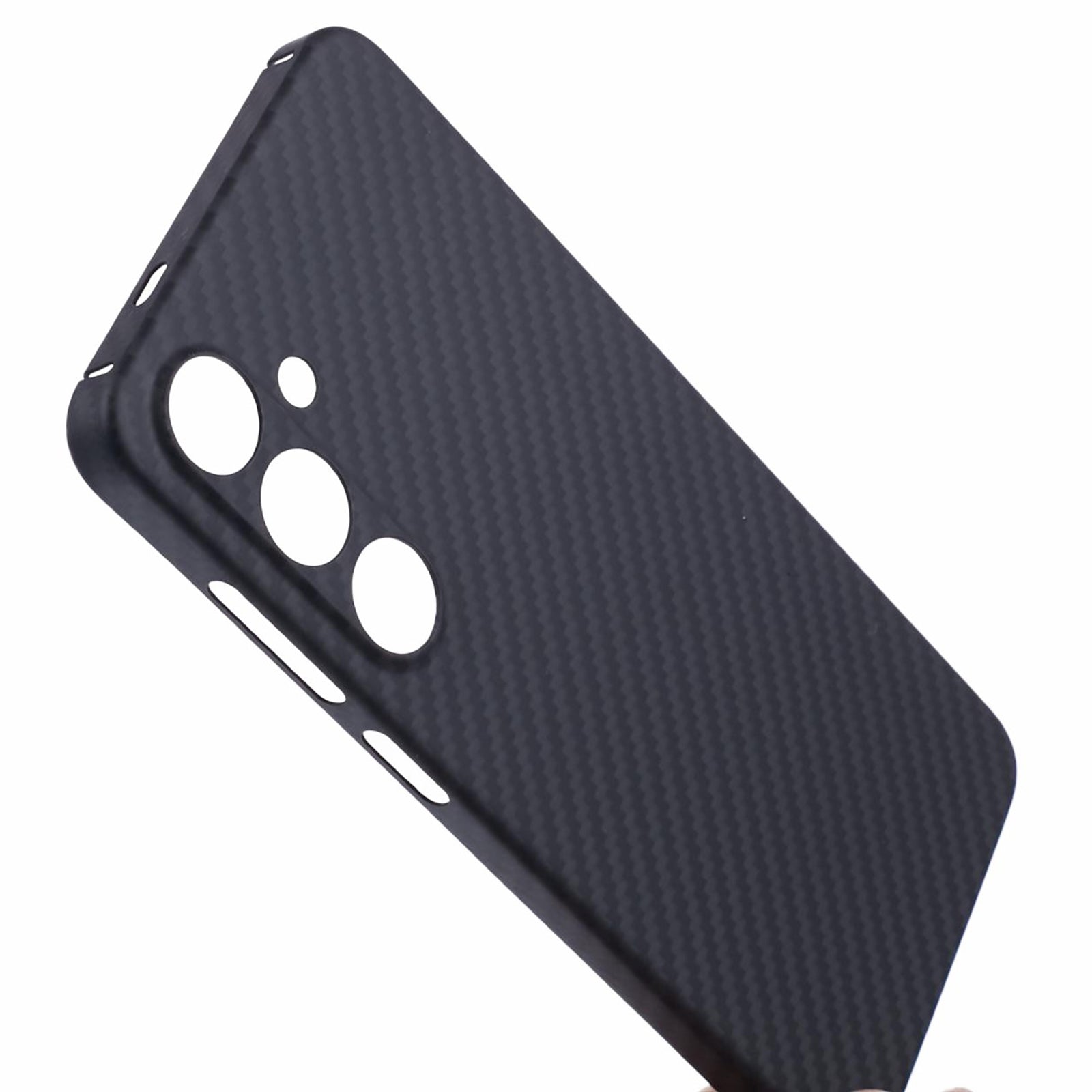 For Samsung Galaxy S24+ Aramid Fiber Case 1500D Carbon Fiber Texture Anti-Drop Phone Cover, Black