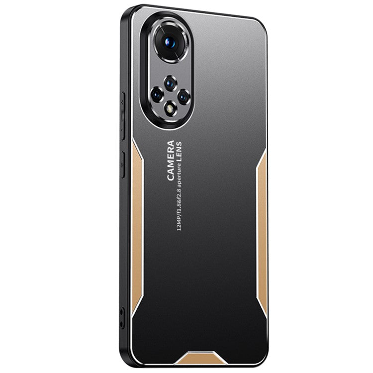 Phone Case for Honor 50 Metal+TPU+PC Cover Camera Lens Protection - Gold