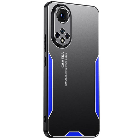 Phone Case for Honor 50 Metal+TPU+PC Cover Camera Lens Protection - Blue