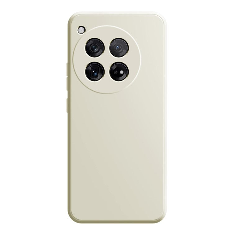 For OnePlus 12 5G Case Straight Edge Shockproof TPU Phone Case - Antique White