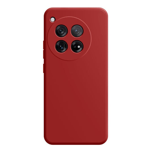 For OnePlus 12 5G Case Straight Edge Shockproof TPU Phone Case - Camellia Red