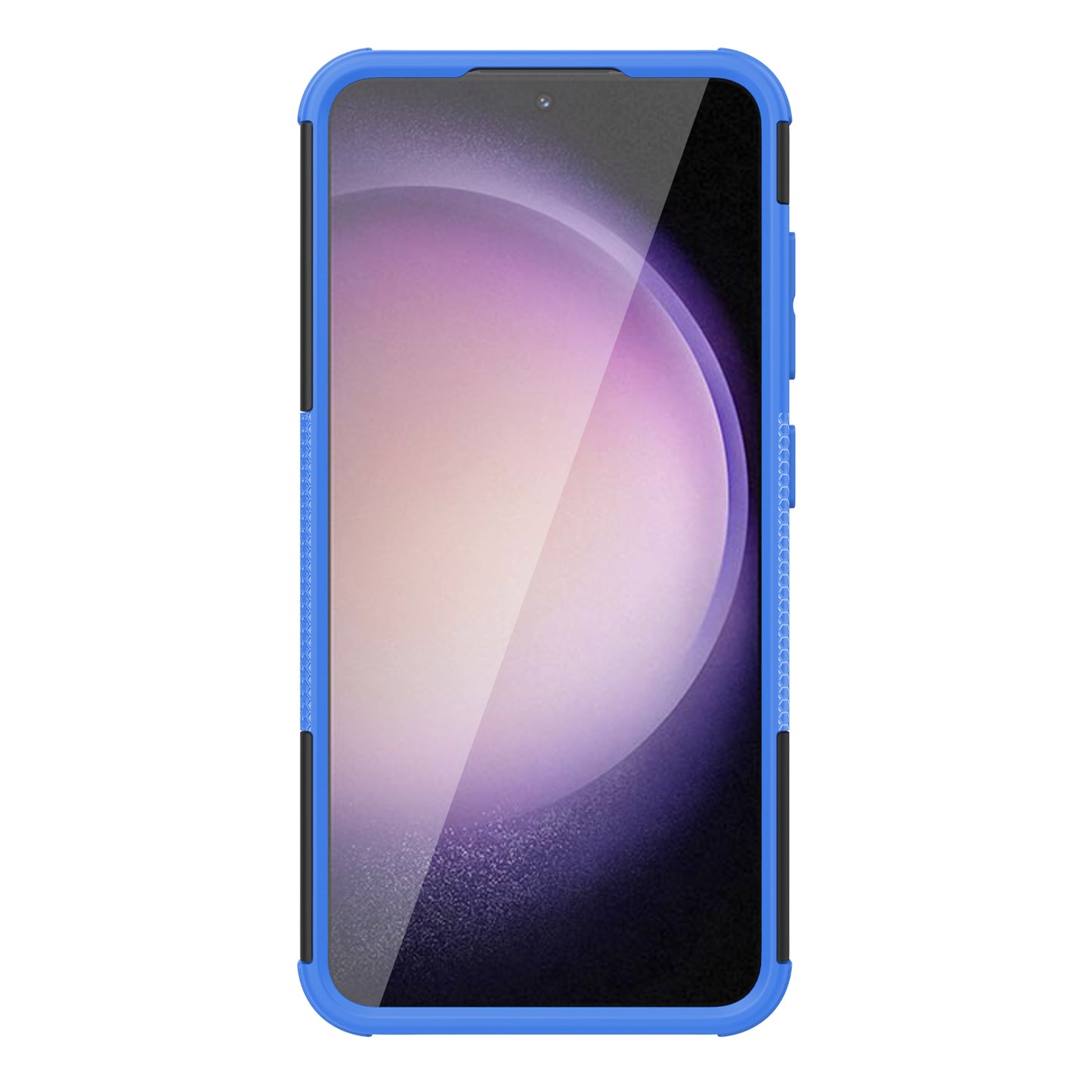 For Samsung Galaxy S24+ PC+TPU Phone Cover Tyre Pattern Phone Case with Kickstand - Blue