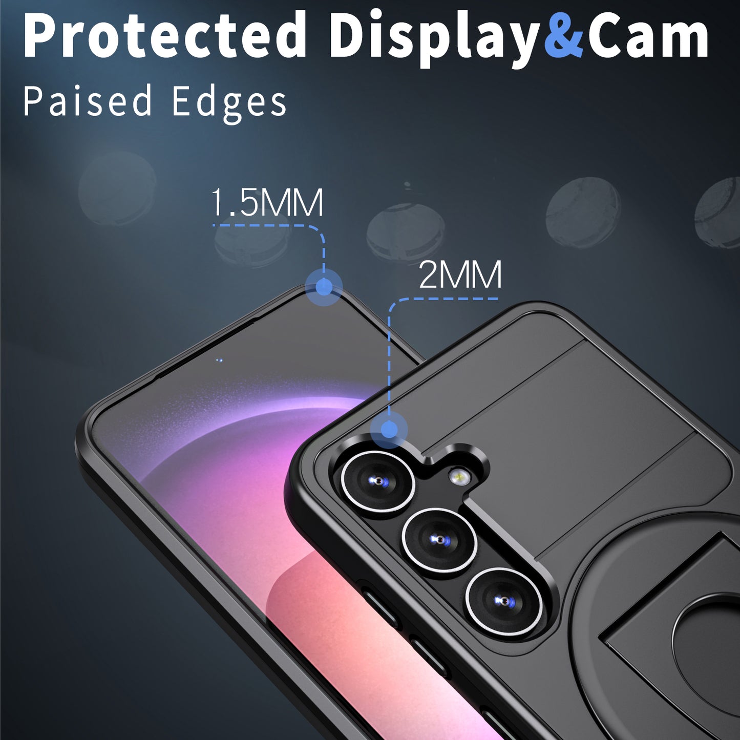 For Samsung Galaxy S24+ Case PC+TPU Slide Camera Protection Phone Cover Compatible with MagSafe - Black