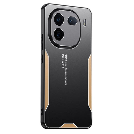 For vivo iQOO 12 5G Hybrid Phone Case Aluminum Alloy Metal Cover No Dead Angle Protection - Gold