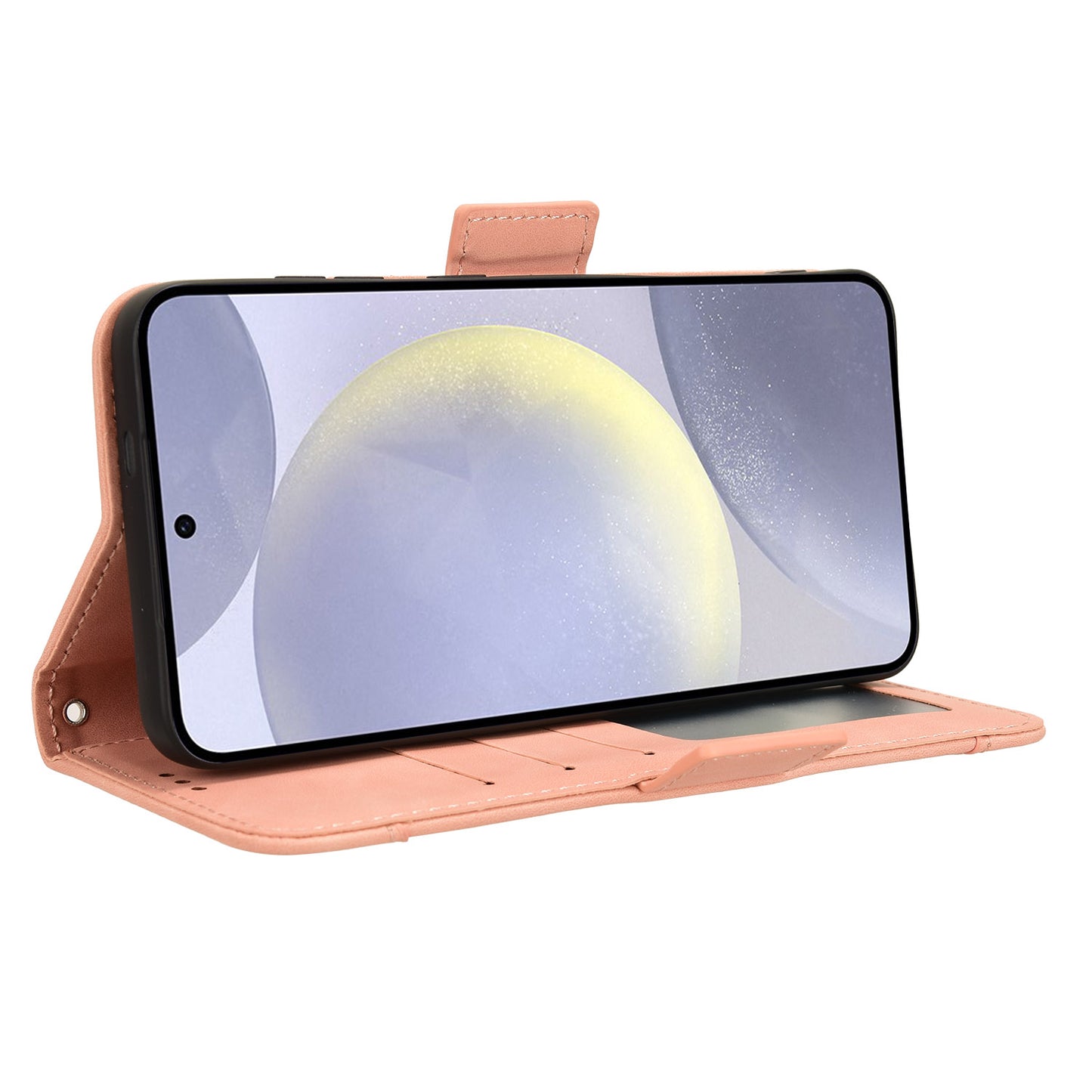 For Samsung Galaxy S24+ Multiple Card Slots Leather Case with Wallet Stand - Pink
